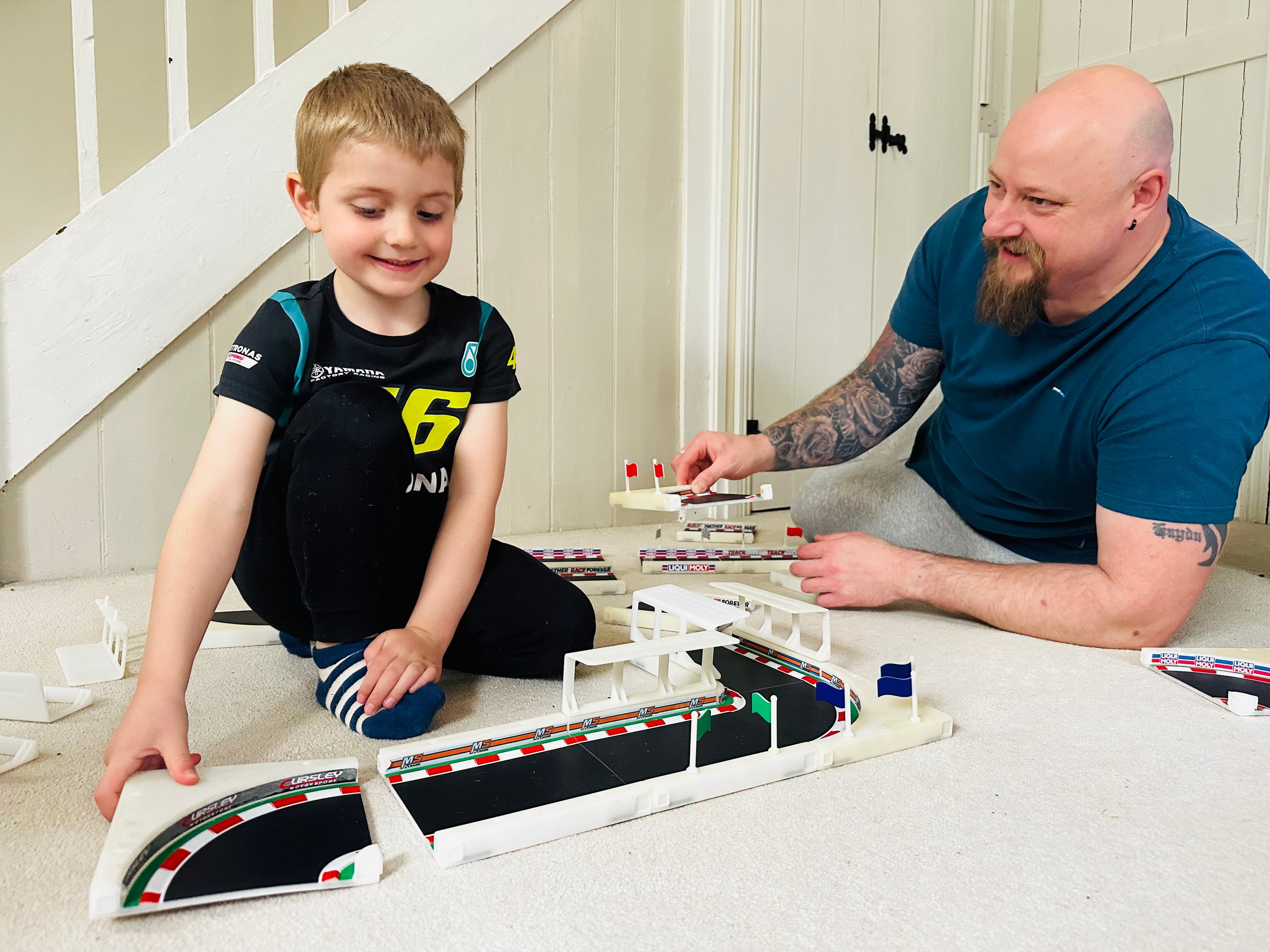FAMIL TOY. TOYS. TOY RACE TRACK. TOY CARS. FATHER ND SON